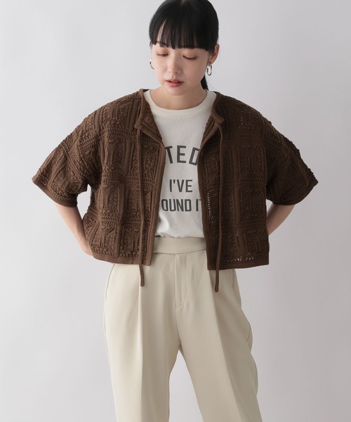 LOWRYS FARM(ローリーズファーム)の「オープンワークニットカーディガン 346340(カーディガン/ボレロ・レディース・ブラック/ブラウン/アイボリー・FREE)」の12枚目の写真