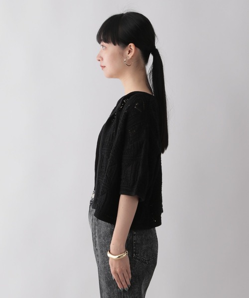 LOWRYS FARM(ローリーズファーム)の「オープンワークニットカーディガン 346340(カーディガン/ボレロ・レディース・ブラック/ブラウン/アイボリー・FREE)」の13枚目の写真