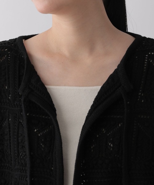 LOWRYS FARM(ローリーズファーム)の「オープンワークニットカーディガン 346340(カーディガン/ボレロ・レディース・ブラック/ブラウン/アイボリー・FREE)」の15枚目の写真