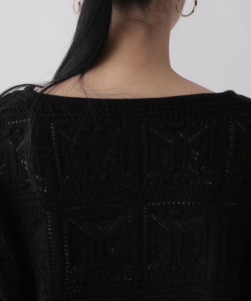 LOWRYS FARM(ローリーズファーム)の「オープンワークニットカーディガン 346340(カーディガン/ボレロ・レディース・ブラック/ブラウン/アイボリー・FREE)」の18枚目の写真