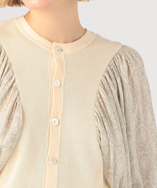 SOULEIADO（ソレイアード）の「レーヨンコットン コンビカーディガン（ニット/セーター・レディース・チャコールグレー/ライトベージュ・S）」の8枚目の写真