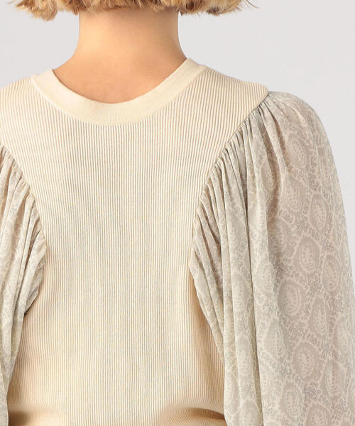 SOULEIADO（ソレイアード）の「レーヨンコットン コンビカーディガン（ニット/セーター・レディース・チャコールグレー/ライトベージュ・S）」の9枚目の写真