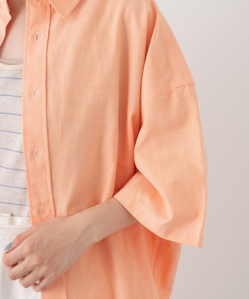 WHIMSIC(ウィムジック)の「【WHIMSIC】オーバーサイズカラーシャツ(シャツ/ブラウス・レディース・ピンク/イエロー/オレンジ/グリーン・FREE)」の12枚目の写真