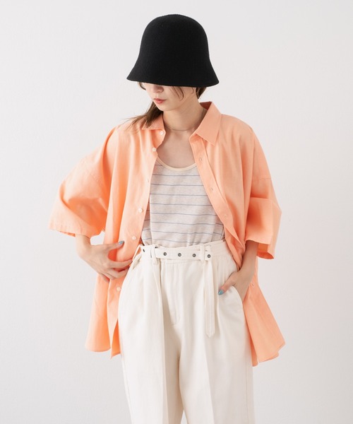 WHIMSIC(ウィムジック)の「【WHIMSIC】オーバーサイズカラーシャツ(シャツ/ブラウス・レディース・ピンク/イエロー/オレンジ/グリーン・FREE)」の8枚目の写真