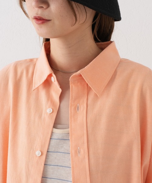 WHIMSIC(ウィムジック)の「【WHIMSIC】オーバーサイズカラーシャツ(シャツ/ブラウス・レディース・ピンク/イエロー/オレンジ/グリーン・FREE)」の11枚目の写真