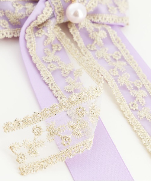 Catherine Cottage(キャサリンコテージ)の「プリンセスリボンヘアクリップ(バレッタ/ヘアクリップ・キッズ・ホワイト/パープル/グレー/ピンク/ブルー・FREE)」の11枚目の写真