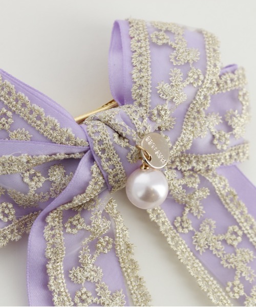 Catherine Cottage(キャサリンコテージ)の「プリンセスリボンヘアクリップ(バレッタ/ヘアクリップ・キッズ・ホワイト/パープル/グレー/ピンク/ブルー・FREE)」の12枚目の写真