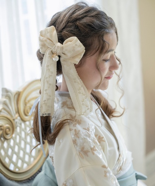 Catherine Cottage(キャサリンコテージ)の「プリンセスリボンヘアクリップ(バレッタ/ヘアクリップ・キッズ・ホワイト/パープル/グレー/ピンク/ブルー・FREE)」の19枚目の写真