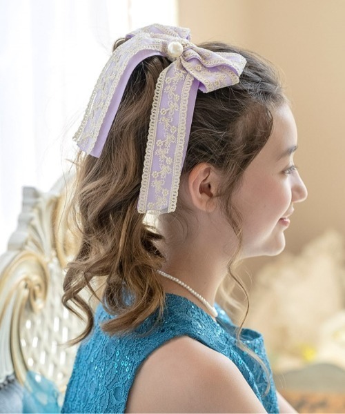 Catherine Cottage(キャサリンコテージ)の「プリンセスリボンヘアクリップ(バレッタ/ヘアクリップ・キッズ・ホワイト/パープル/グレー/ピンク/ブルー・FREE)」の18枚目の写真