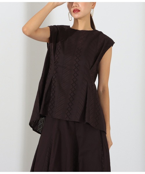 Settimissimo(セッティミッシモ)の「総刺繍ウエストタックAラインブラウス【セットアップ着用可】(シャツ/ブラウス・レディース・オレンジ/グリーン/スミクロ・FREE)」の17枚目の写真