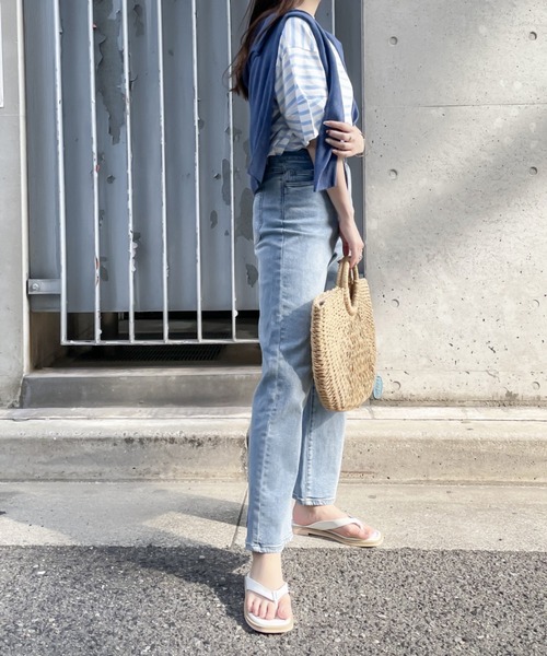 KOBE LETTUCE（コウベレタス）の「ランタンショートスリーブボーダートップス（Tシャツ/カットソー・レディース・ホワイト×グリーン/ホワイト×ブルー/ホワイト×ブラック/ピンク系その他/ホワイト×イエロー/ピンク系その他2・FREE）」の14枚目の写真