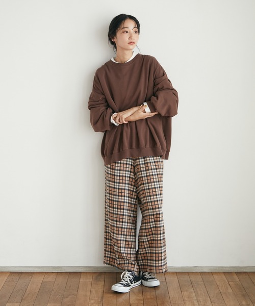 CRAFT STANDARD BOUTIQUE(クラフトスタンダードブティック)の「ピグメントダイボリュームスリーブスウェット *◆(スウェット・レディース・ライトグレー/チャコールグレー/ライトブラウン/イエロー/ブルー/パープル・M/L/LL)」の18枚目の写真