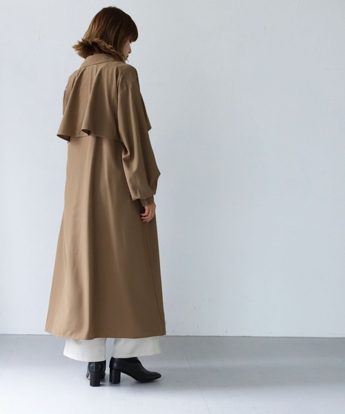 HER CLOSET（ハークローゼット）の「【shemoshelly】ロップイヤーフレアシャツワンピース（シャツワンピース・レディース・ブラック/ブラウン/グレイッシュベージュ・M）」の9枚目の写真