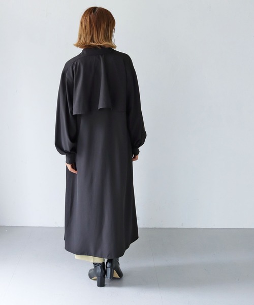 HER CLOSET（ハークローゼット）の「【shemoshelly】ロップイヤーフレアシャツワンピース（シャツワンピース・レディース・ブラック/ブラウン/グレイッシュベージュ・M）」の17枚目の写真