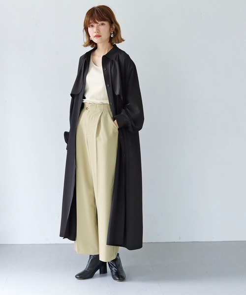 HER CLOSET（ハークローゼット）の「【shemoshelly】ロップイヤーフレアシャツワンピース（シャツワンピース・レディース・ブラック/ブラウン/グレイッシュベージュ・M）」の15枚目の写真