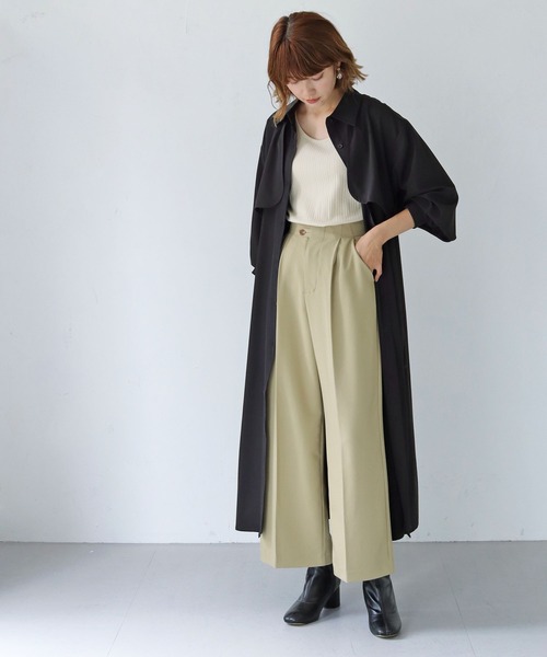 HER CLOSET（ハークローゼット）の「【shemoshelly】ロップイヤーフレアシャツワンピース（シャツワンピース・レディース・ブラック/ブラウン/グレイッシュベージュ・M）」の21枚目の写真