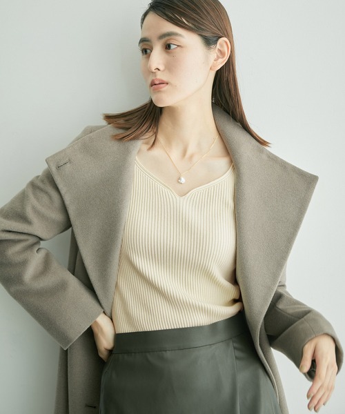 ROPE'（ロペ）の「ハートネックリブニットプルオーバー（ニット/セーター・レディース・ブラック/オフホワイト・38/36）」の22枚目の写真