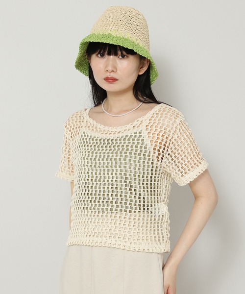 ALAND(エーランド)の「3.3 Field Trip/MESH CROP TOP 2353159(Tシャツ/カットソー・レディース・クリーム/ブラック・FREE)」の12枚目の写真