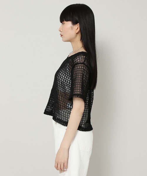 ALAND(エーランド)の「3.3 Field Trip/MESH CROP TOP 2353159(Tシャツ/カットソー・レディース・クリーム/ブラック・FREE)」の15枚目の写真