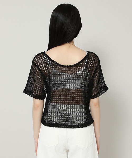 ALAND(エーランド)の「3.3 Field Trip/MESH CROP TOP 2353159(Tシャツ/カットソー・レディース・クリーム/ブラック・FREE)」の16枚目の写真