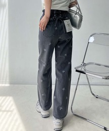 AS KNOW AS plus（アズノゥアズプラス）の「♪後レースアップ ハイウエストデニムパンツ（デニムパンツ）」