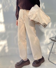 AS KNOW AS plus（アズノゥアズプラス）の「♪後レースアップ ハイウエストデニムパンツ（デニムパンツ）」