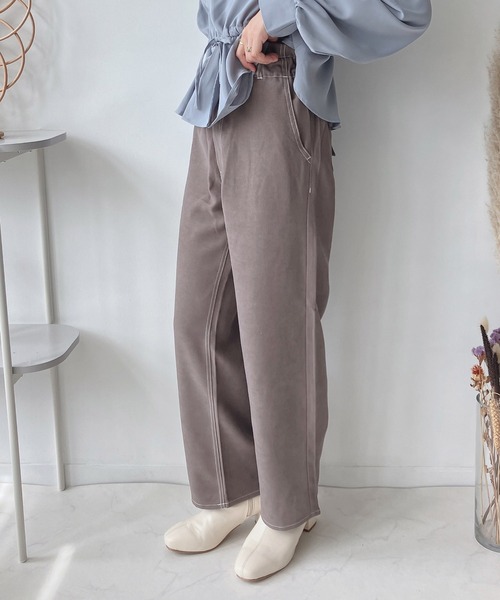 AS KNOW AS plus（アズノゥアズプラス）の「♪後レースアップ ハイウエストデニムパンツ（デニムパンツ・レディース・オフホワイト/ブラック/ライトカーキ/ケミカルウォッシュ/サックスブルー/ブラウン系その他/ブラック系その他/ホワイト系その他/カーキ/ホワイト系/インディゴブルー/ブラック系/ピンク/ブラウン系/サックスブルー系/ミント/ブルー系/ブルー系1/ネイビー系/サックスブルー系2/ブルー系2/ブラック系2/ネイビー系1/イエロー系/グレー系・FREE）」の10枚目の写真