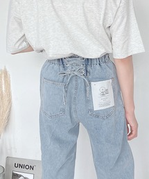 AS KNOW AS plus | ♪後レースアップ ハイウエストデニムパンツ(デニムパンツ)