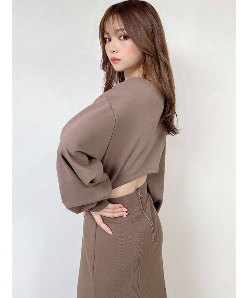 RESEXXY（リゼクシー）の「バックオープンスウェットワンピース（ワンピース・レディース・ブラック/ブルー/モカ・FREE）」の7枚目の写真