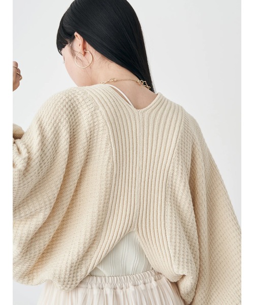 earth music&ecology（アースミュージックアンドエコロジー）の「ボリュームスリーブボレロカーディガン（カーディガン/ボレロ・レディース・ブラック/ベージュ/アイボリー・FREE）」の13枚目の写真