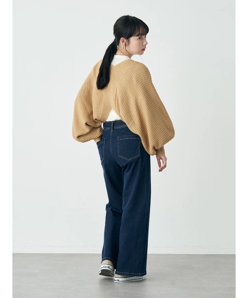 earth music&ecology（アースミュージックアンドエコロジー）の「ボリュームスリーブボレロカーディガン（カーディガン/ボレロ・レディース・ブラック/ベージュ/アイボリー・FREE）」の6枚目の写真