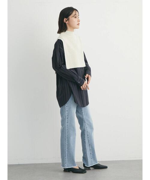 Green　Parks（グリーンパークス）の「高密度 ストライプ付衿きシャツ（シャツ/ブラウス・レディース・ブルー/ネイビー/ピンク・FREE）」の16枚目の写真