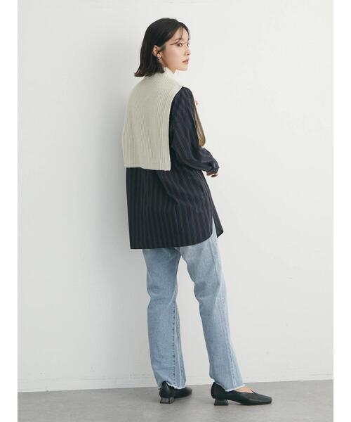 Green　Parks（グリーンパークス）の「高密度 ストライプ付衿きシャツ（シャツ/ブラウス・レディース・ブルー/ネイビー/ピンク・FREE）」の17枚目の写真