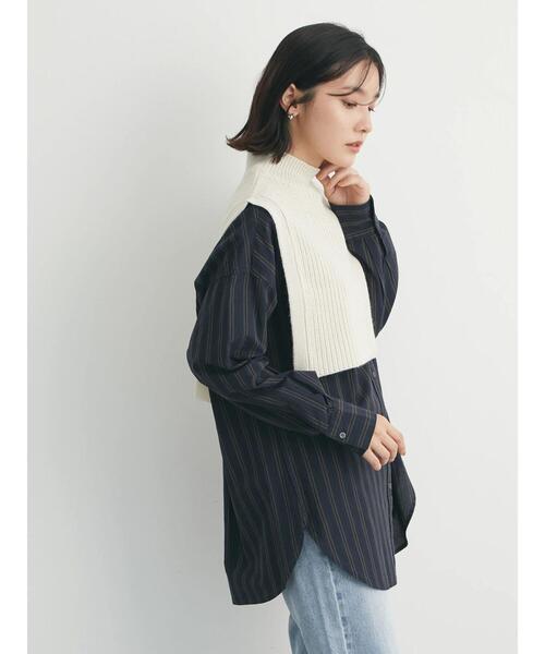 Green　Parks（グリーンパークス）の「高密度 ストライプ付衿きシャツ（シャツ/ブラウス・レディース・ブルー/ネイビー/ピンク・FREE）」の19枚目の写真