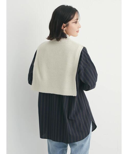 Green　Parks（グリーンパークス）の「高密度 ストライプ付衿きシャツ（シャツ/ブラウス・レディース・ブルー/ネイビー/ピンク・FREE）」の20枚目の写真