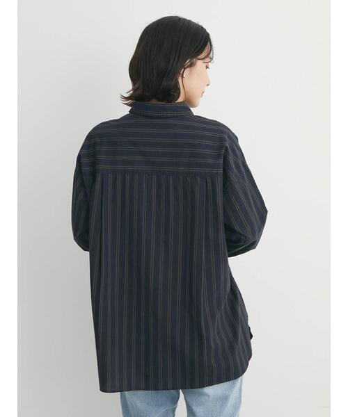 Green　Parks（グリーンパークス）の「高密度 ストライプ付衿きシャツ（シャツ/ブラウス・レディース・ブルー/ネイビー/ピンク・FREE）」の22枚目の写真