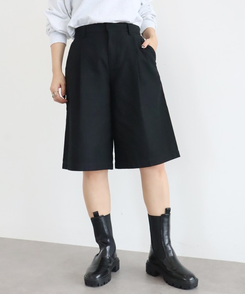 Green Parks(グリーンパークス)の「ヘビーツイルハーフパンツ(その他パンツ)」|ブラック