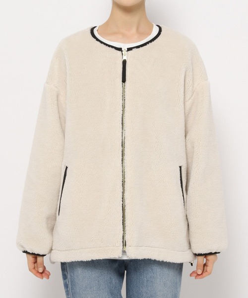 GLOBAL WORK（グローバルワーク）の「リバーシブルボアブルゾン/295914（ブルゾン・レディース・モカ/ホワイト系その他・MEDIUM/LARGE）」の13枚目の写真