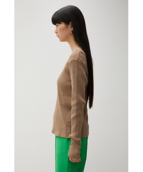 AZUL by moussy（アズールバイマウジー）の「2WAY RIB LONG SLEEVE TOPS/2WAYリブロングスリーブトップス（Tシャツ/カットソー・レディース・ブラック/ターコイズブルー/ライトブラウン/オフホワイト・MEDIUM/SMALL）」の22枚目の写真