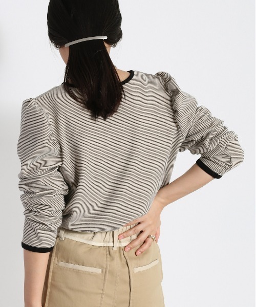 cepo（セポ）の「ボーダーパフスリーブロンＴｅｅ（Tシャツ/カットソー・レディース・ブラウン/ブラック/オフホワイト/アイボリー・M）」の18枚目の写真