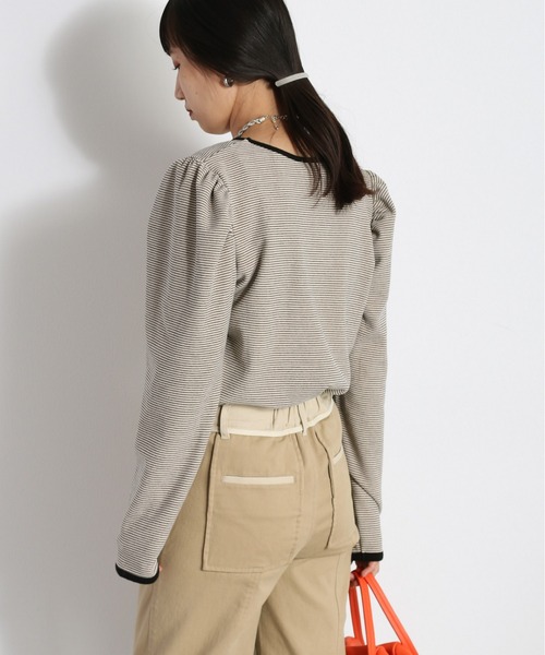 cepo（セポ）の「ボーダーパフスリーブロンＴｅｅ（Tシャツ/カットソー・レディース・ブラウン/ブラック/オフホワイト/アイボリー・M）」の15枚目の写真