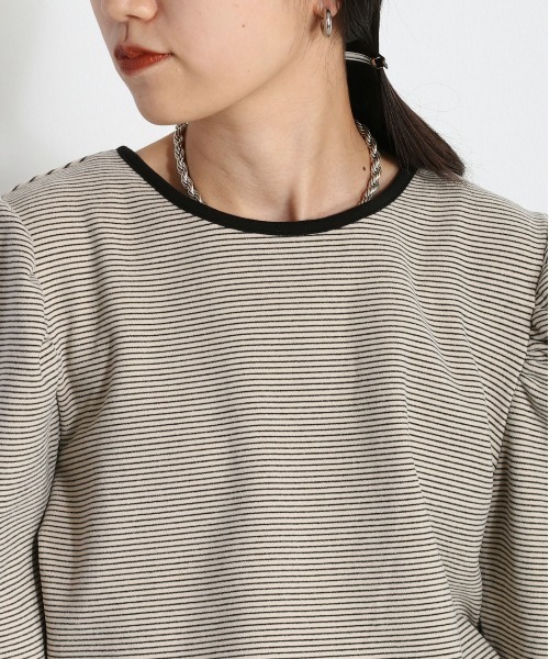 cepo（セポ）の「ボーダーパフスリーブロンＴｅｅ（Tシャツ/カットソー・レディース・ブラウン/ブラック/オフホワイト/アイボリー・M）」の19枚目の写真