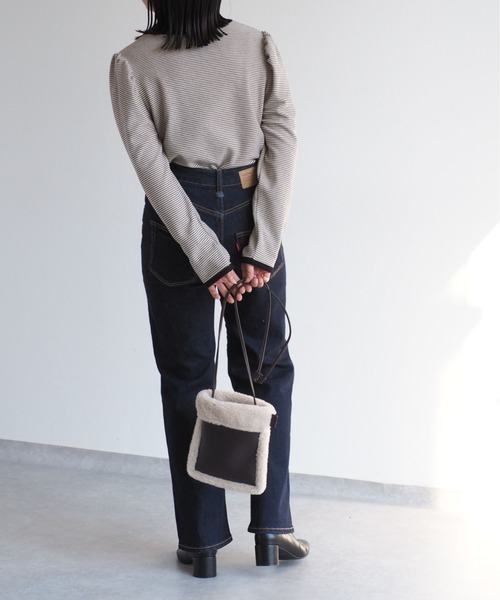 cepo（セポ）の「ボーダーパフスリーブロンＴｅｅ（Tシャツ/カットソー・レディース・ブラウン/ブラック/オフホワイト/アイボリー・M）」の8枚目の写真