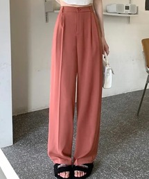 バックウエストゴムハイウエストストレートパンツ