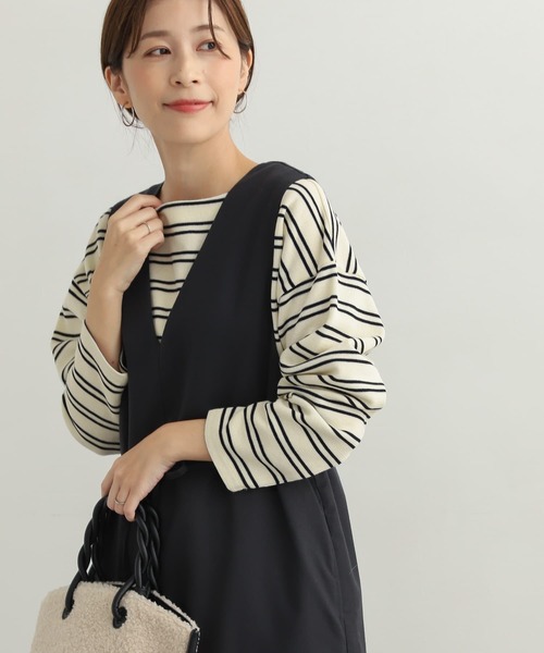 URBAN RESEARCH DOORS(アーバンリサーチドアーズ)の「ダブルフェイスボーダープルオーバー(Tシャツ/カットソー・レディース・パープル/ブルー系その他/ホワイト系その他・MEDIUM)」の2枚目の写真