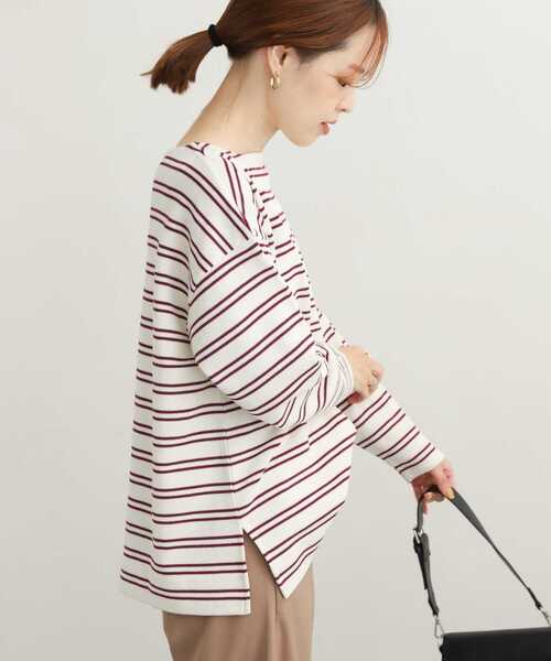 URBAN RESEARCH DOORS(アーバンリサーチドアーズ)の「ダブルフェイスボーダープルオーバー(Tシャツ/カットソー・レディース・パープル/ブルー系その他/ホワイト系その他・MEDIUM)」の4枚目の写真