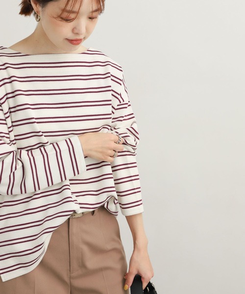 URBAN RESEARCH DOORS(アーバンリサーチドアーズ)の「ダブルフェイスボーダープルオーバー(Tシャツ/カットソー・レディース・パープル/ブルー系その他/ホワイト系その他・MEDIUM)」の5枚目の写真