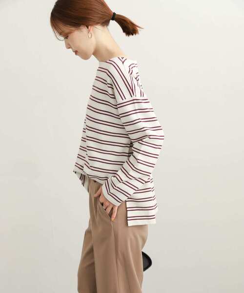 URBAN RESEARCH DOORS(アーバンリサーチドアーズ)の「ダブルフェイスボーダープルオーバー(Tシャツ/カットソー・レディース・パープル/ブルー系その他/ホワイト系その他・MEDIUM)」の7枚目の写真