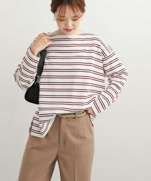 URBAN RESEARCH DOORS(アーバンリサーチドアーズ)の「ダブルフェイスボーダープルオーバー(Tシャツ/カットソー・レディース・パープル/ブルー系その他/ホワイト系その他・MEDIUM)」の11枚目の写真