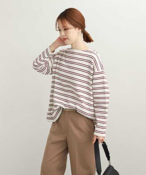 URBAN RESEARCH DOORS(アーバンリサーチドアーズ)の「ダブルフェイスボーダープルオーバー(Tシャツ/カットソー・レディース・パープル/ブルー系その他/ホワイト系その他・MEDIUM)」の13枚目の写真